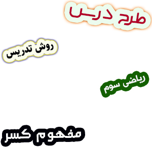 طرح درس و روش تدریس ریاضی سوم  فصل3  مفهوم کسر